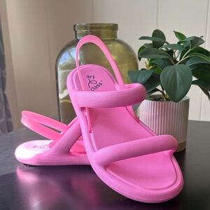 Hot Pink Girls Slingback Foam Sandals
